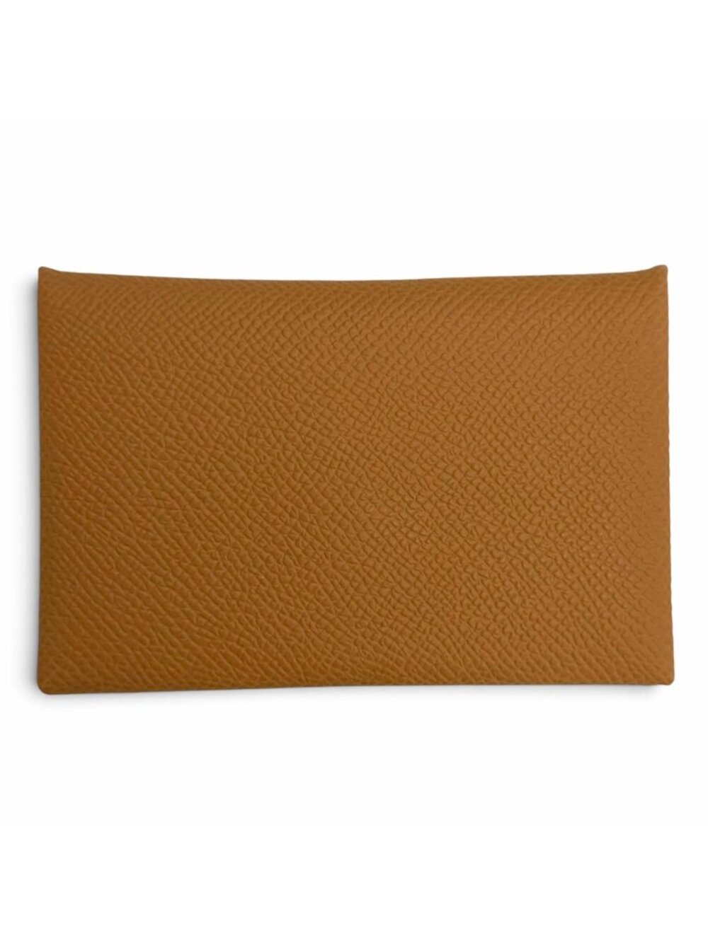 Hermes Calvi Veau Epsom Silver Card Case Brown